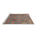 Sideview of Machine Washable Abstract Camel Brown Rug, wshabs3737