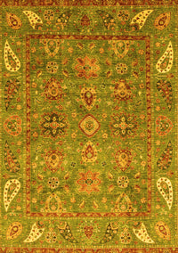 Oriental Yellow Traditional Rug, abs3737yw