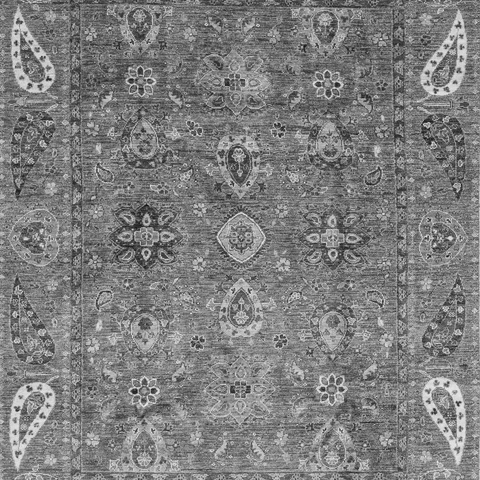 Machine Washable Oriental Gray Traditional Rug, wshabs3737gry