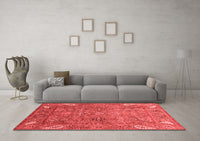 Machine Washable Oriental Red Traditional Rug, wshabs3737red