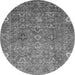 Round Oriental Gray Traditional Rug, abs3737gry