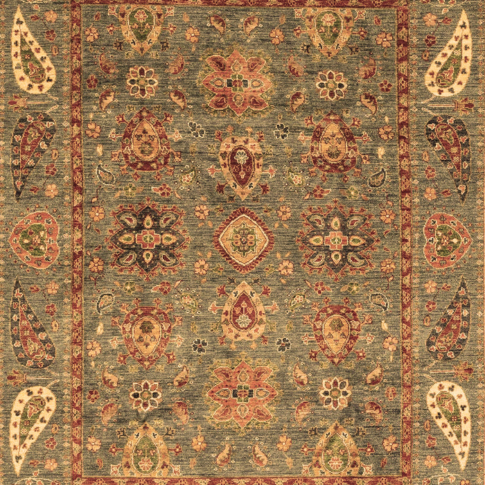 Machine Washable Oriental Brown Traditional Rug, wshabs3737brn