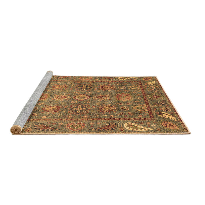 Sideview of Machine Washable Oriental Brown Traditional Rug, wshabs3737brn
