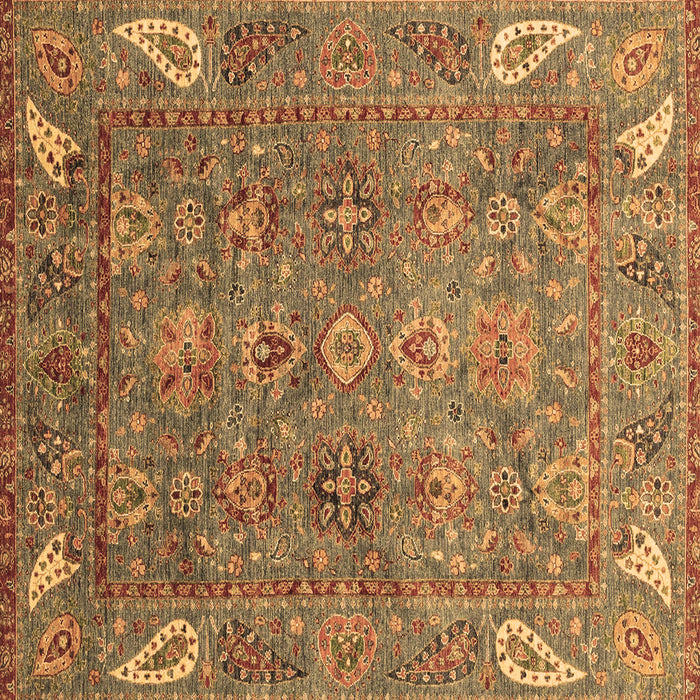 Square Oriental Brown Traditional Rug, abs3737brn