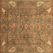 Square Oriental Brown Traditional Rug, abs3737brn