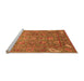 Sideview of Machine Washable Oriental Orange Traditional Area Rugs, wshabs3737org