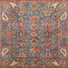 Square Abstract Camel Brown Oriental Rug, abs3737