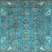 Square Oriental Light Blue Traditional Rug, abs3737lblu