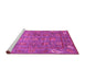 Sideview of Machine Washable Oriental Pink Traditional Rug, wshabs3737pnk