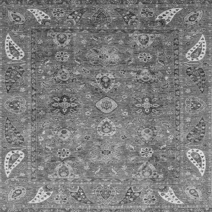 Square Machine Washable Oriental Gray Traditional Rug, wshabs3737gry