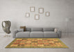 Machine Washable Abstract Brown Modern Rug in a Living Room,, wshabs3738brn