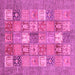 Square Abstract Pink Modern Rug, abs3738pnk