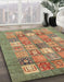 Machine Washable Abstract Brass Green Rug in a Family Room, wshabs3738