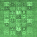 Square Abstract Emerald Green Modern Rug, abs3738emgrn