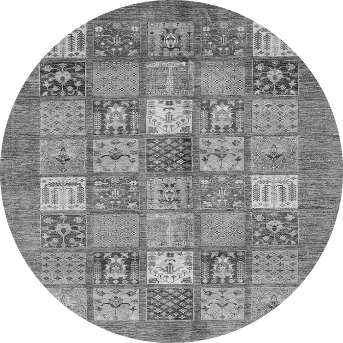 Round Machine Washable Abstract Gray Modern Rug, wshabs3738gry