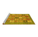 Sideview of Machine Washable Abstract Yellow Modern Rug, wshabs3738yw