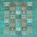 Square Machine Washable Abstract Light Blue Modern Rug, wshabs3738lblu