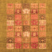 Square Abstract Orange Modern Rug, abs3738org