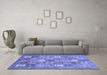 Machine Washable Abstract Blue Modern Rug in a Living Room, wshabs3738blu