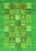 Machine Washable Abstract Green Modern Area Rugs, wshabs3738grn