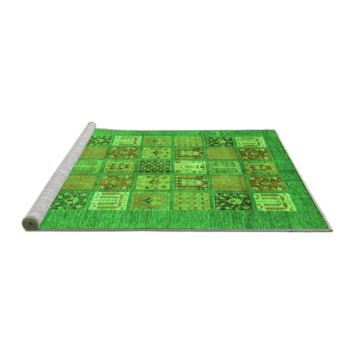 Sideview of Machine Washable Abstract Green Modern Area Rugs, wshabs3738grn