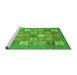 Sideview of Machine Washable Abstract Green Modern Area Rugs, wshabs3738grn