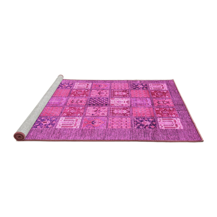 Sideview of Machine Washable Abstract Pink Modern Rug, wshabs3738pnk