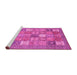 Sideview of Machine Washable Abstract Pink Modern Rug, wshabs3738pnk