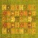 Square Abstract Yellow Modern Rug, abs3738yw