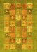 Machine Washable Abstract Yellow Modern Rug, wshabs3738yw