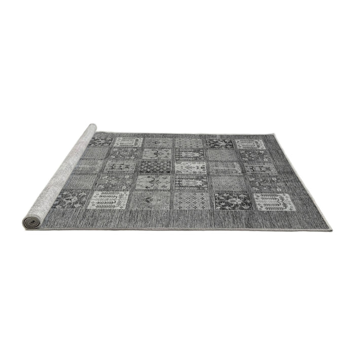 Sideview of Machine Washable Abstract Gray Modern Rug, wshabs3738gry