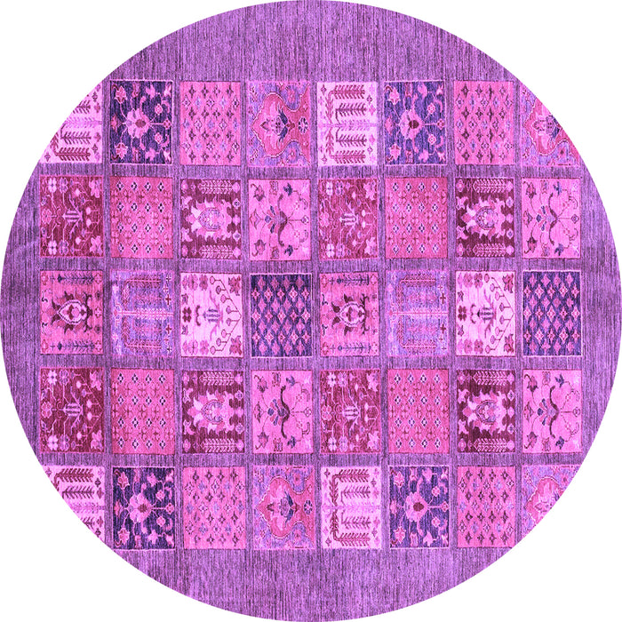 Round Machine Washable Abstract Purple Modern Area Rugs, wshabs3738pur