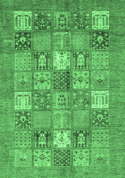 Abstract Emerald Green Modern Rug, abs3738emgrn