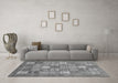 Machine Washable Abstract Gray Modern Rug in a Living Room,, wshabs3738gry