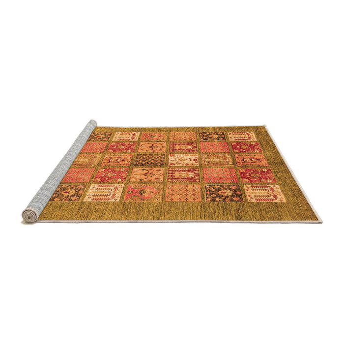Sideview of Machine Washable Abstract Orange Modern Area Rugs, wshabs3738org
