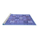 Sideview of Machine Washable Abstract Blue Modern Rug, wshabs3738blu