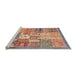 Sideview of Machine Washable Abstract Light Copper Gold Rug, wshabs3739