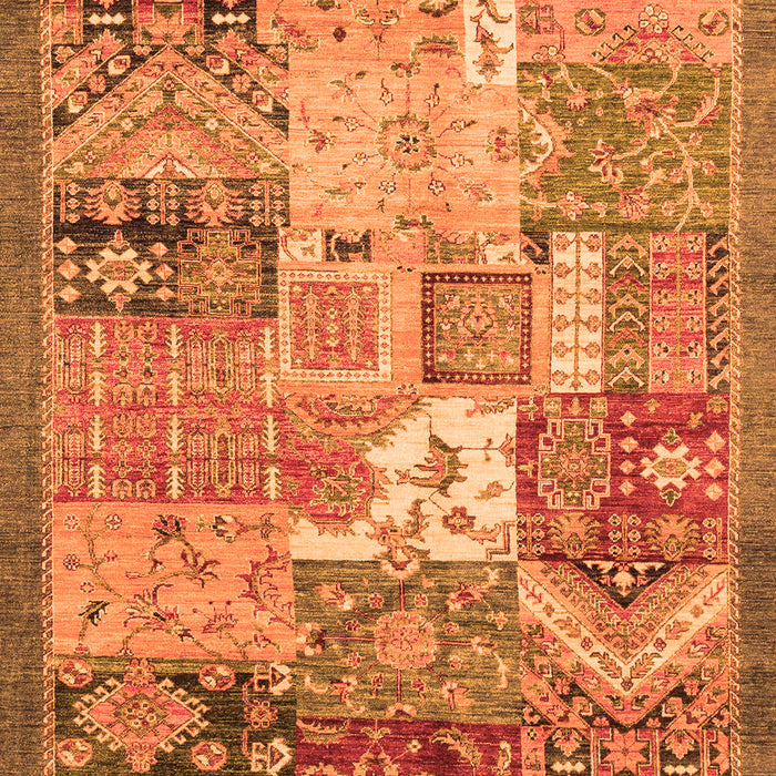 Machine Washable Abstract Orange Modern Area Rugs, wshabs3739org