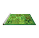 Sideview of Machine Washable Abstract Green Modern Area Rugs, wshabs3739grn