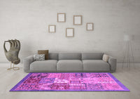 Machine Washable Abstract Purple Modern Rug, wshabs3739pur