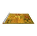 Sideview of Machine Washable Abstract Yellow Modern Rug, wshabs3739yw