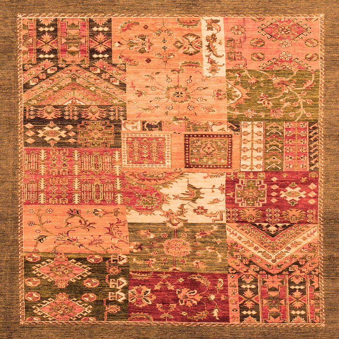 Square Abstract Orange Modern Rug, abs3739org
