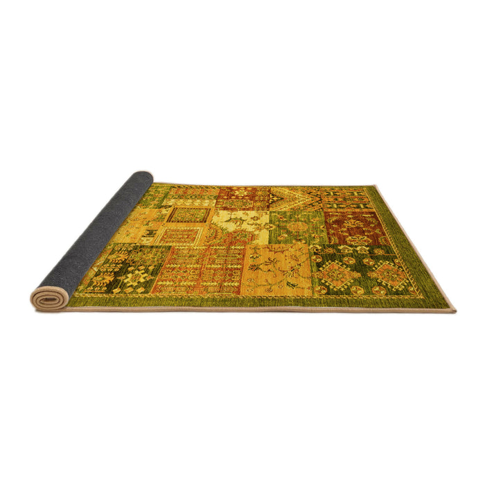 Sideview of Abstract Yellow Modern Rug, abs3739yw