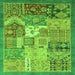 Square Abstract Green Modern Rug, abs3739grn