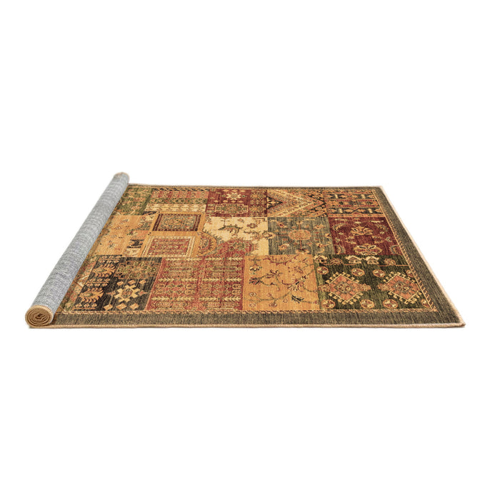 Sideview of Machine Washable Abstract Brown Modern Rug, wshabs3739brn