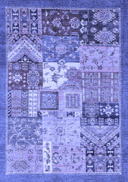 Abstract Blue Modern Rug, abs3739blu