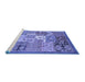 Sideview of Machine Washable Abstract Blue Modern Rug, wshabs3739blu