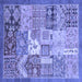 Square Abstract Blue Modern Rug, abs3739blu