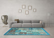 Machine Washable Abstract Light Blue Modern Rug in a Living Room, wshabs3739lblu