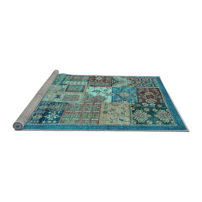 Sideview of Machine Washable Abstract Light Blue Modern Rug, wshabs3739lblu